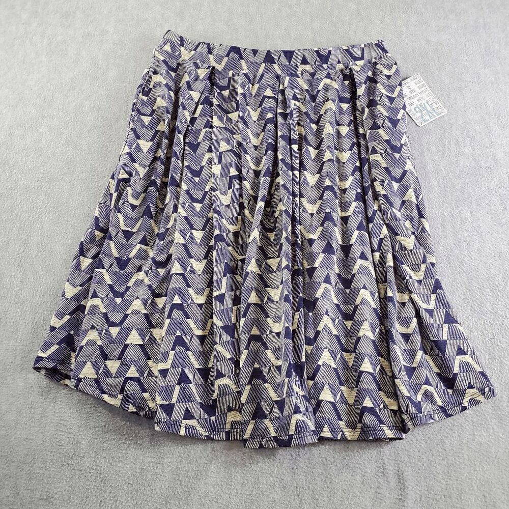 LuLaRoe Skirt Womens 2XL Purple Geo Print Flippy Flared Stretch Elastic Waist